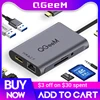 QGeeM 8 In 1 USB C Hub for Macbook Pro USB Hub 3.0 Adapter PD HDMI RJ45 TF SD 3.5mm Aux Type C Hub for iPad Pro Splitter Dock 1