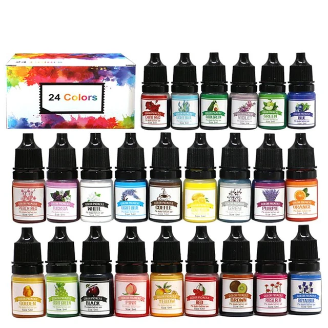 24 Couleurs Résine Époxy Pigments Diy Uv Résine Artisanat Morandi Colorant  Liquide Bougie Savon Encre Alcool Colorant Bijoux Outils de Fabrication  10ml