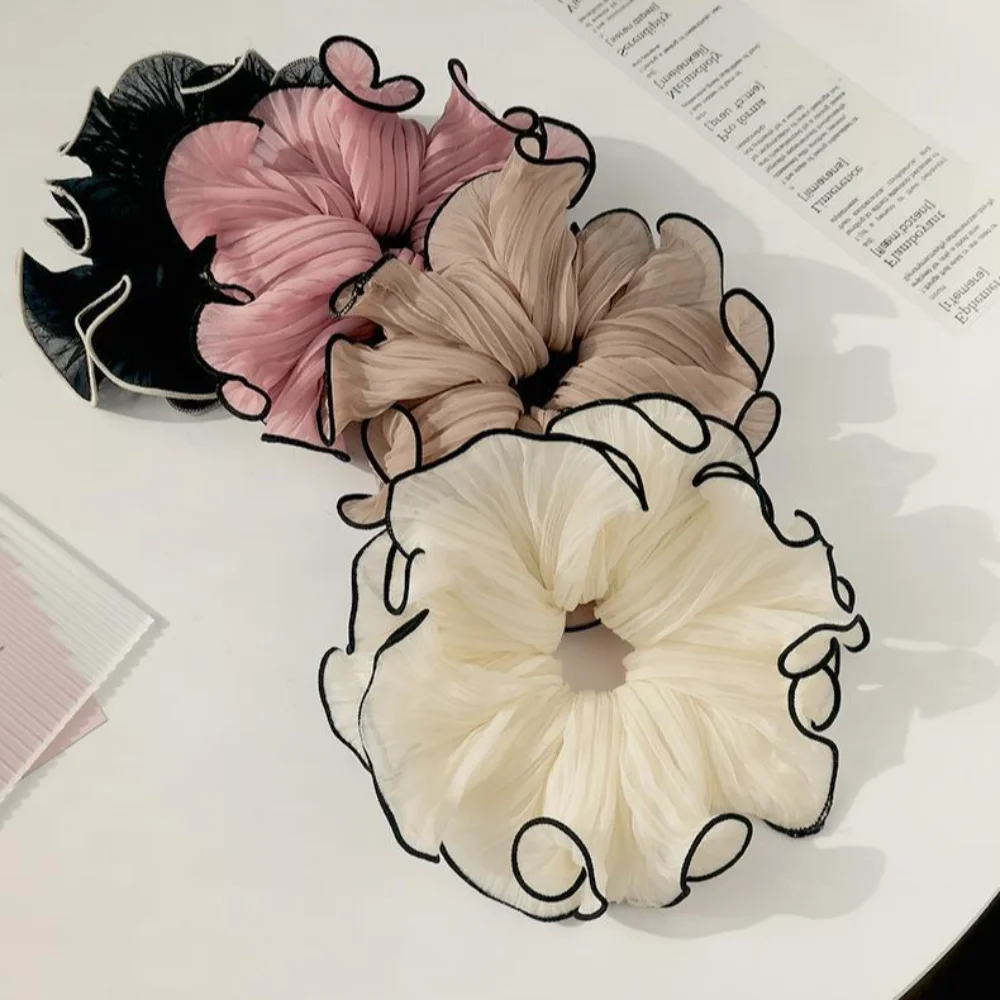 

Korean Style Chiffon Hair Scrunchies Wrinkle Hair Rope Exaggerated Hair Band Hair Rubber Bands Ponytail Holder Large Intestine