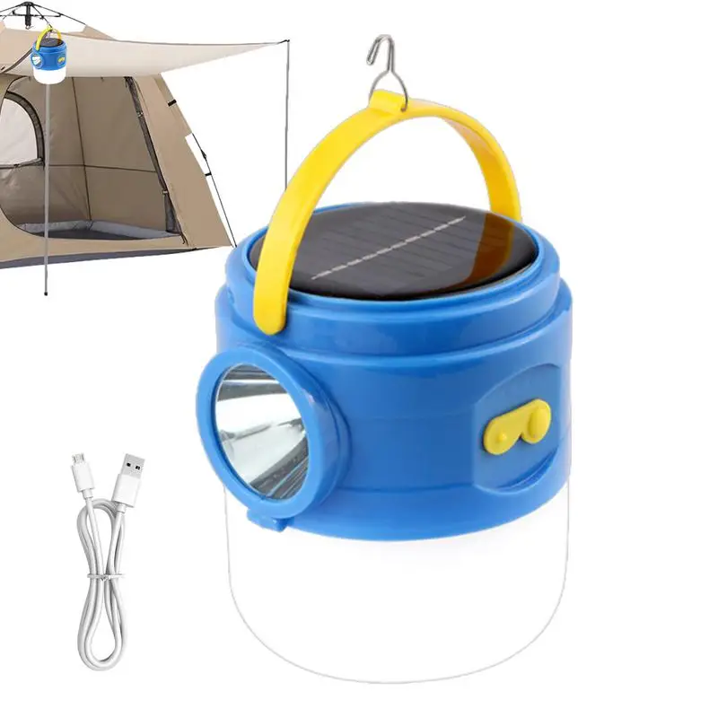 

Solar Camping Lantern Solar Flashlight Multifunctional Light Solar Powered & USB Charging Hangable LED Tent Lamp With 3 Light