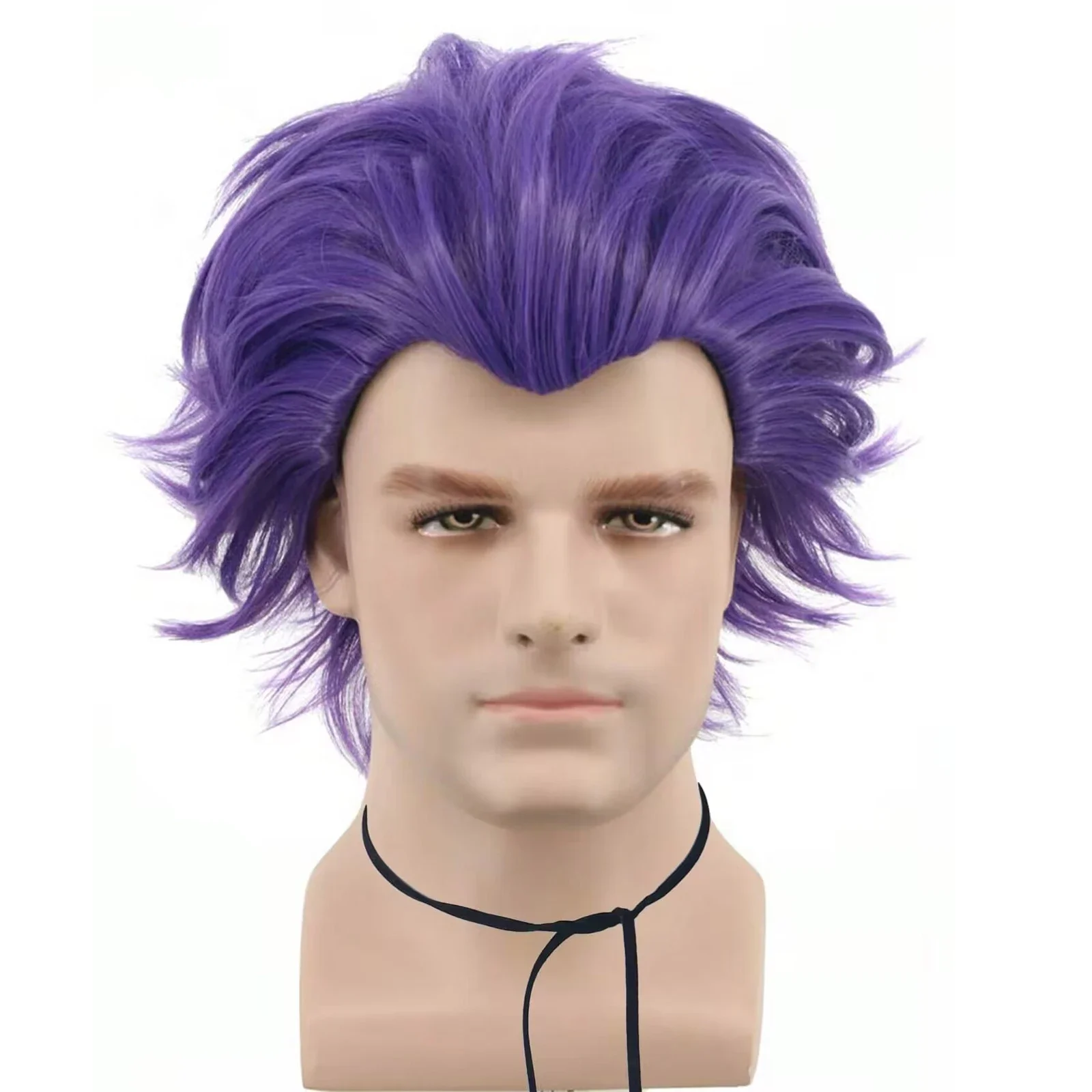 

10Inch Synthetic Hair Purple Short Straight Shinsou Hitoshi Cosplay Wig for Halloween Christmas School Thanksgiving Day