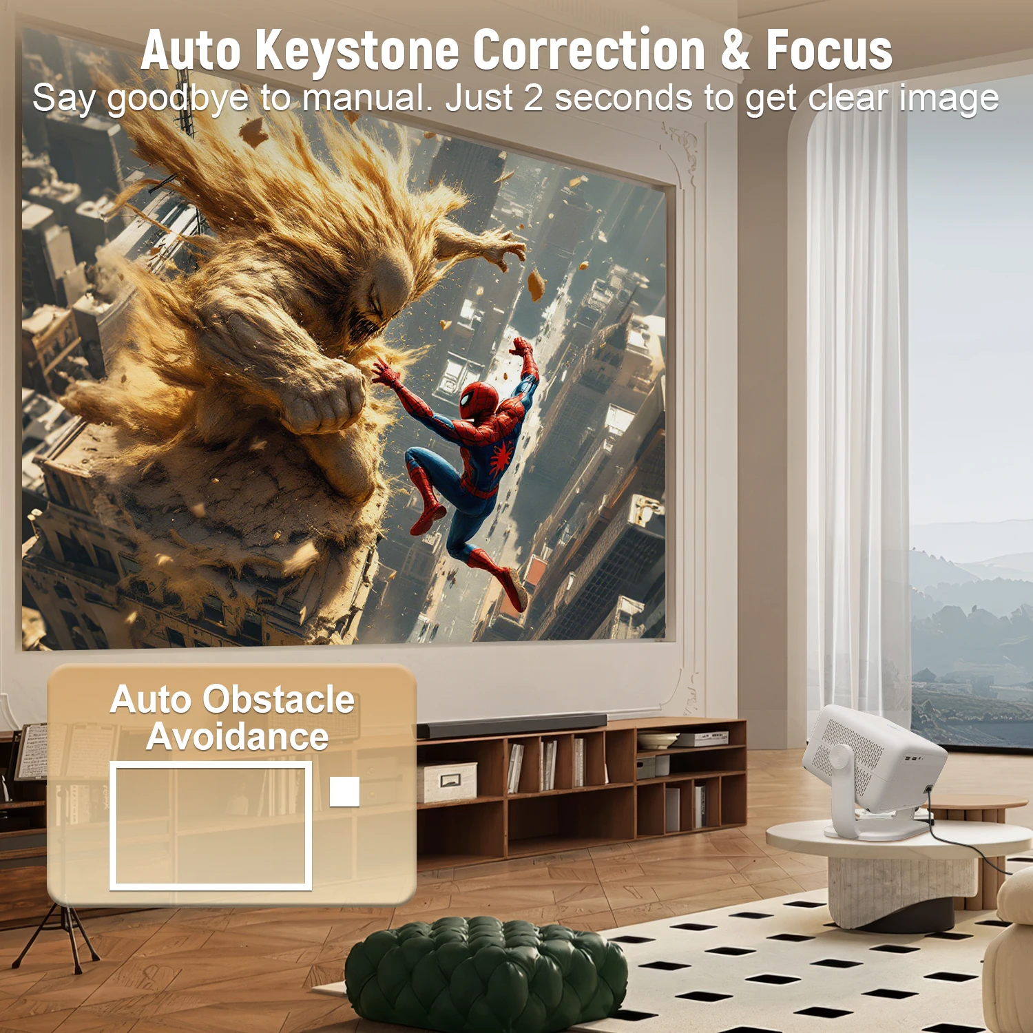 جهاز عرض Velec متوافق مع Netflix Android 13 4K Nat...