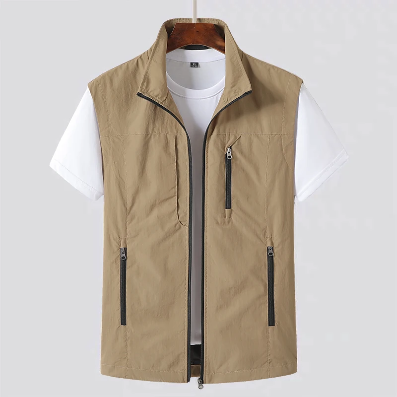 Multi-pocket Sleeveless Jacket Waterproof Vest Men's Summer Tactical Military Motorcyclist Fishing Vest cooling vest fisherman vest