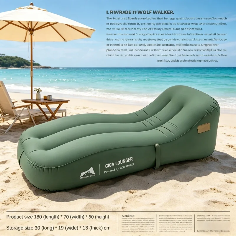 Poltrona Gonfiabile Automatica One-Click, Divano Gonfiabile Leggero da Viaggio - Ricaricabile USB, Divano Letto per Campeggio all'Aperto - immagine 5