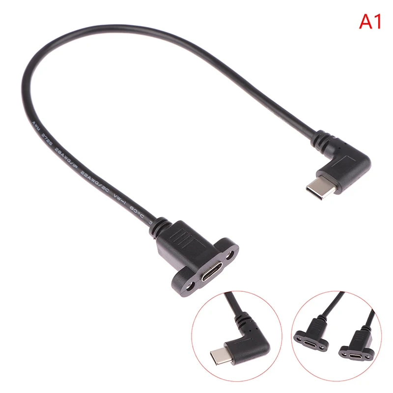 USB Type C to Micro USB Panel Mount Extension Cable - Male to Female Extender Cord