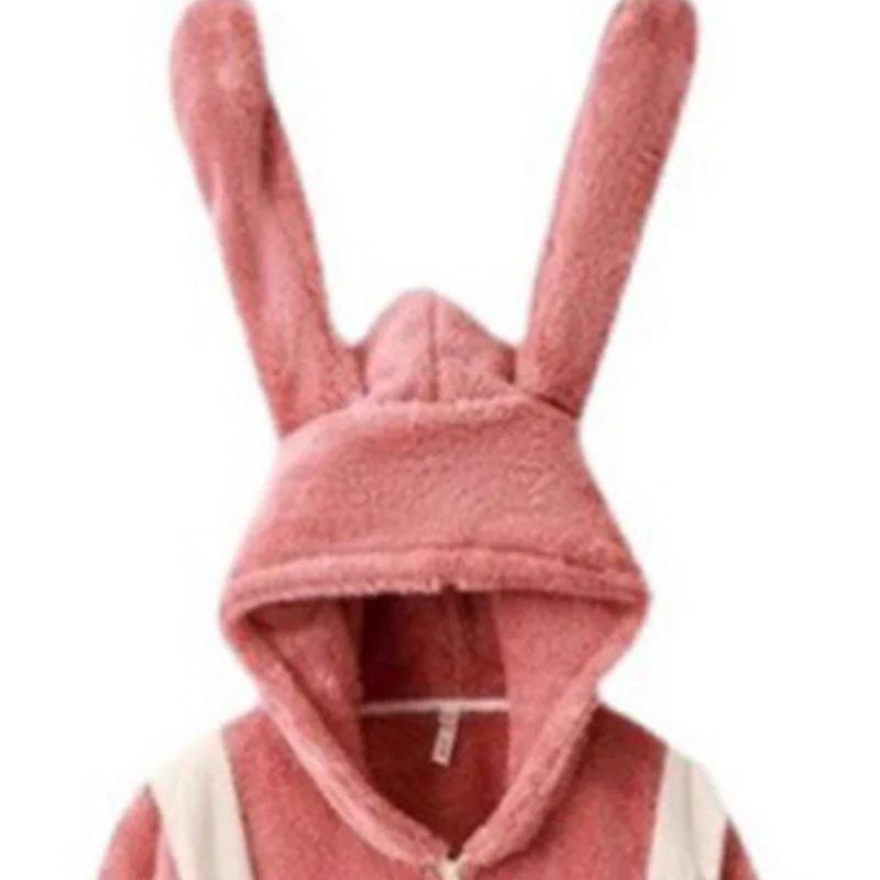 Winter Adult Rabbit Pajamas Onesie One Piece Cosplay Animal Homewear Sleepwear Jumpsuit Costume For Women Thick