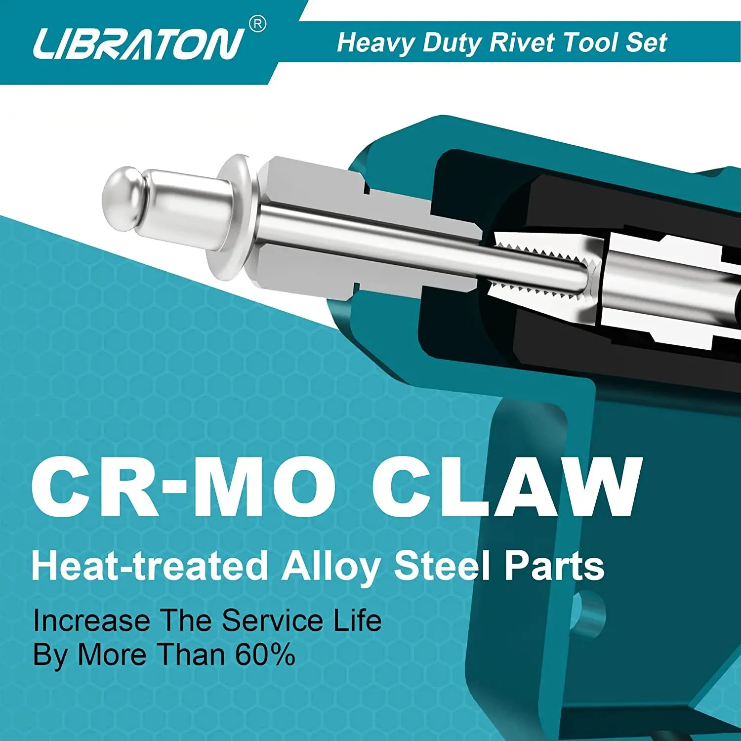 Rivet Gun Rivet Gun Set Heavy Duty Professional Hand Riveter Manual Riveting Tool for Metal Wood and Plastic