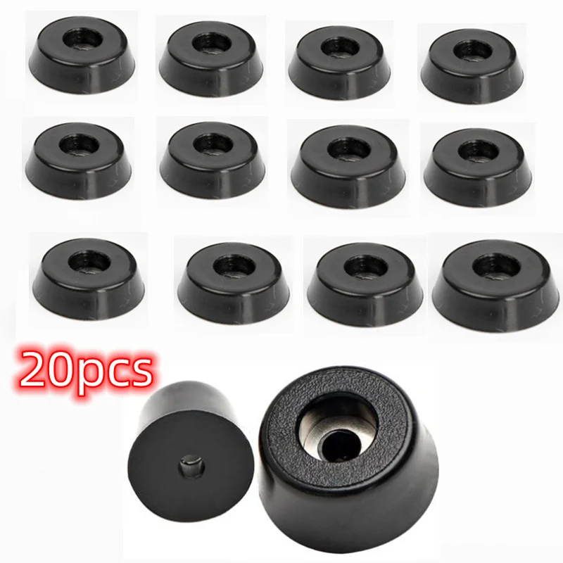20PcsBlackRubberFeetChairFloorProtectorNonslipFurnitureFeet