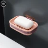Newest Soft Silicone Non-slip Soap Holder Bathroom Strong Suction Drain Rack Soap Dishes Home Suction Cup Wall Mounted Soap Dish 4