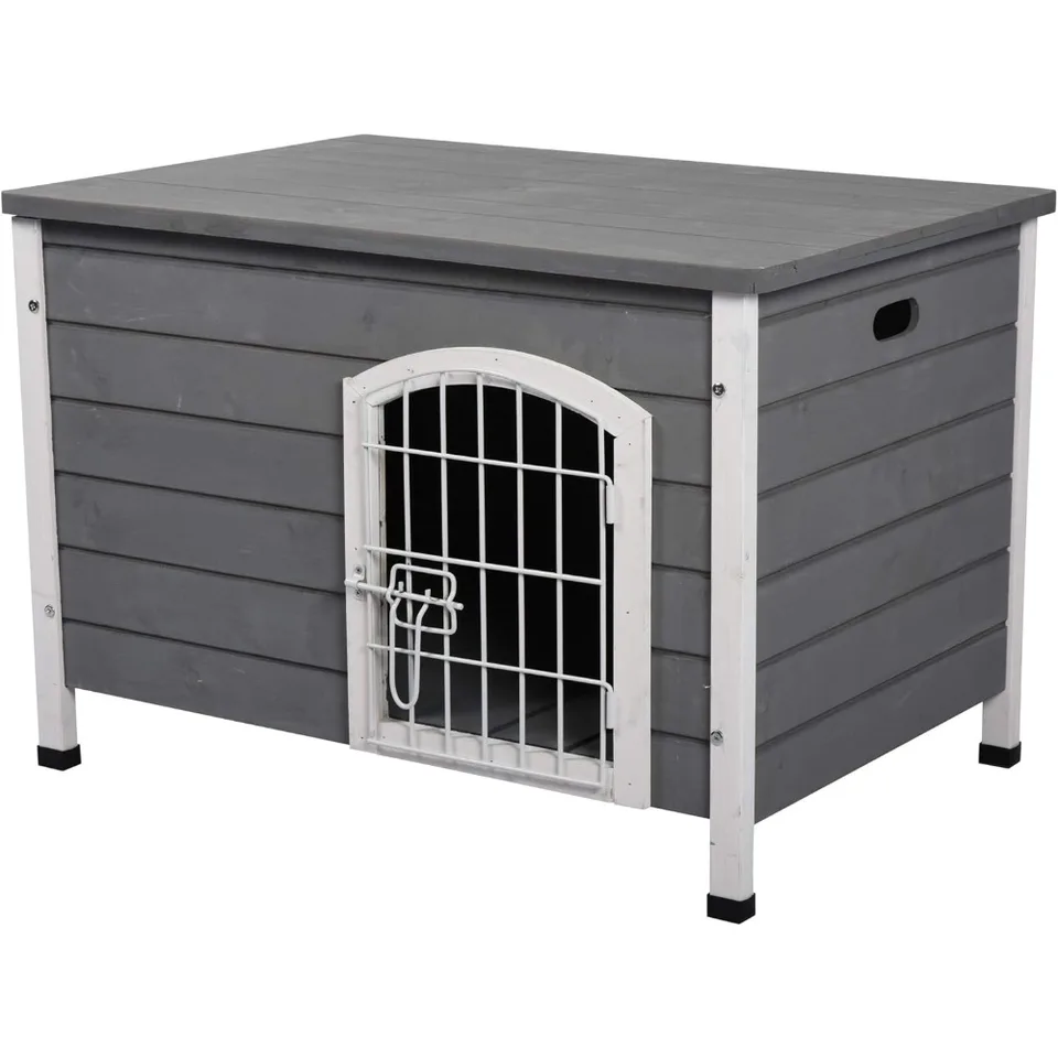 Wooden Decorative Dog Cage Kennel with Lock