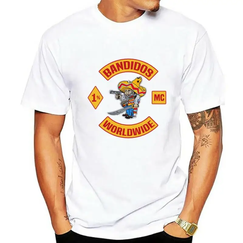 

Новые Bandidos мотоциклетный клуб MC Черная Мужская футболка тур по всему миру