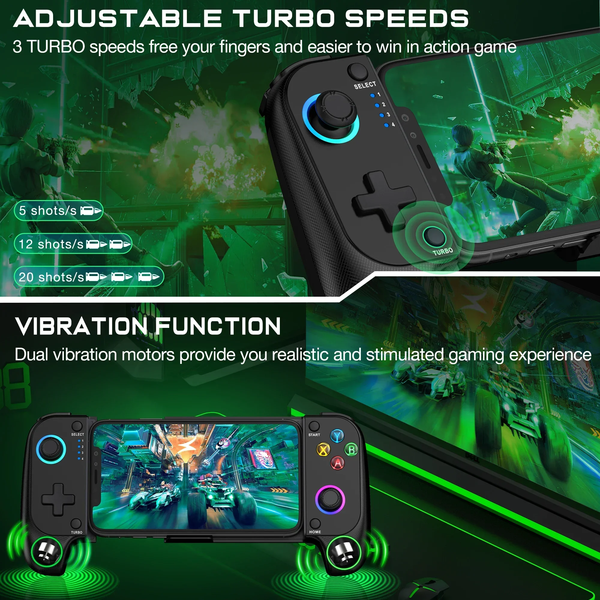 BEBONCOOL MC101 Ŭ ӿ RGB  Bluetooth  Xbox /ȵ̵/iOS ޴ ȭ Ȧ ȿ  е