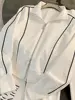 Women's Tracksuit Contrast Zipper Full Sleeve Jackets High Wasit Drawstring Straight Pants Female Suits 2025 Spring Lady Outfits 2