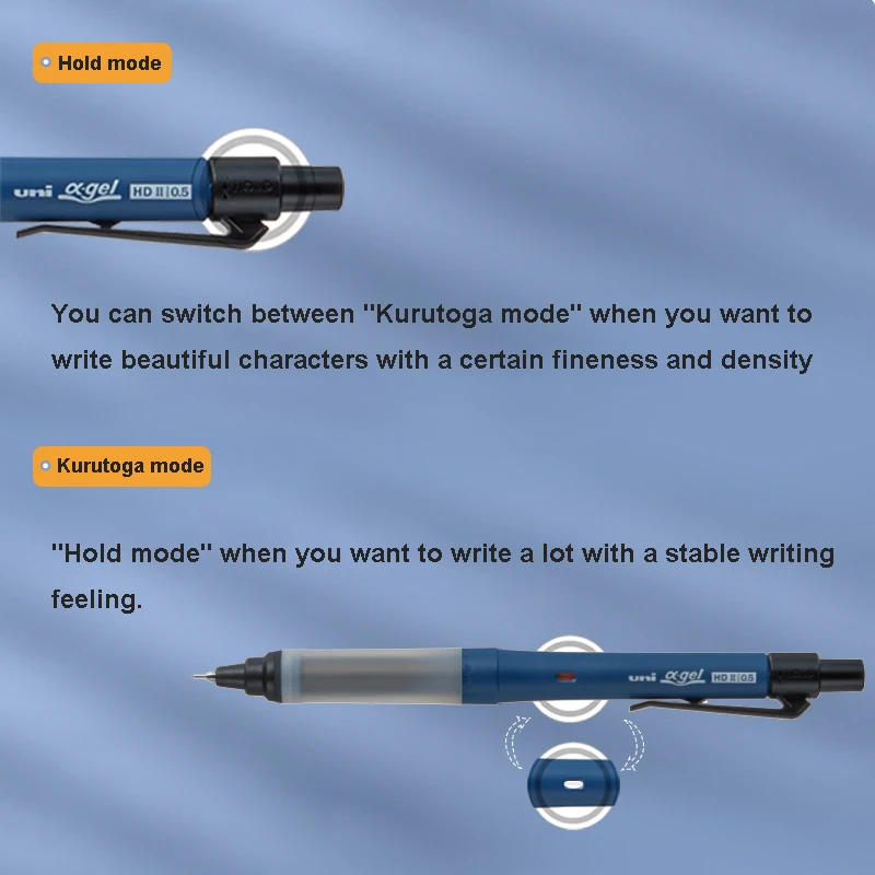 Uni A-Gel Switch Mechanical Pencil Hold & Kuru Toga Automatic Dual-Mode Rotating Anti-fatigue lapiseira papeterie for drawing 4