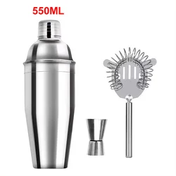 Premium Stainless Steel Cocktail Shaker Set - Bartending Essentials (A 3pcs-550ml)