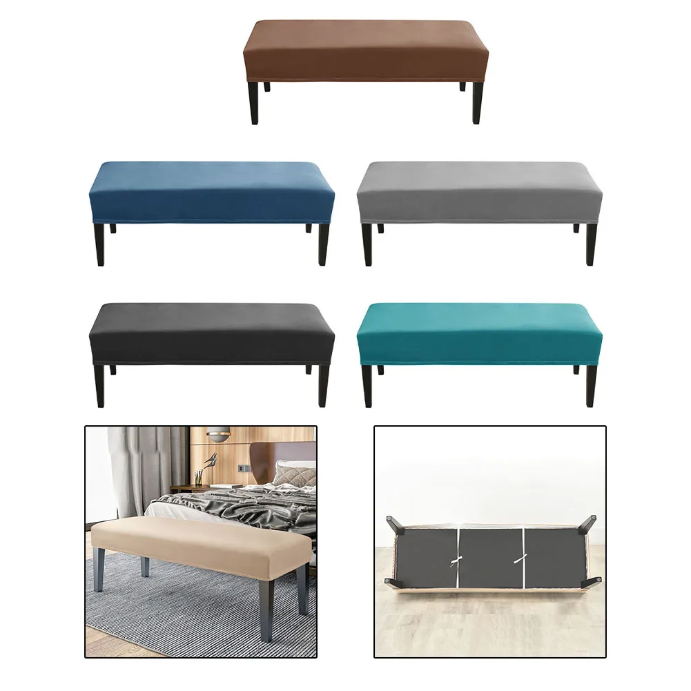 

5 Colors Velvet Silver Fox Flannel Stretch Bench Cover Dust Cover Bench Cover Chair Cover Home Textile Slipcovers Household Part