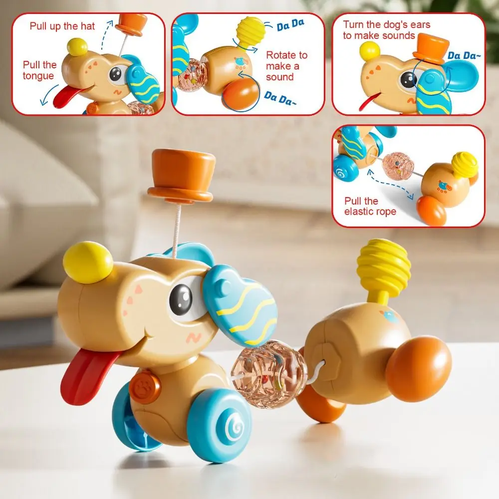 Baby Walker Traction Walking Toy Cartoon Pet Infant Dining Table Puppy Suction Cup Interactive Horse Model