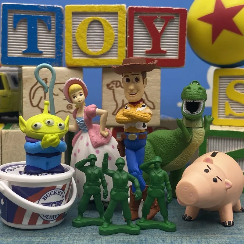 Originale Disney Toy Story Capsule Toys Anime Figure Woody Pastorella Alien Figure Model Doll Toys Raccogliere Ornamenti Regali Per Bambini