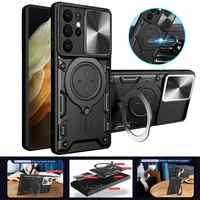 For Samsung Galaxy S21 Ultra Case Armor Magnet Holder Ring Lens Protect Phone Case For Samsung S20 S21 FE S21 + Plus Back Cover 1