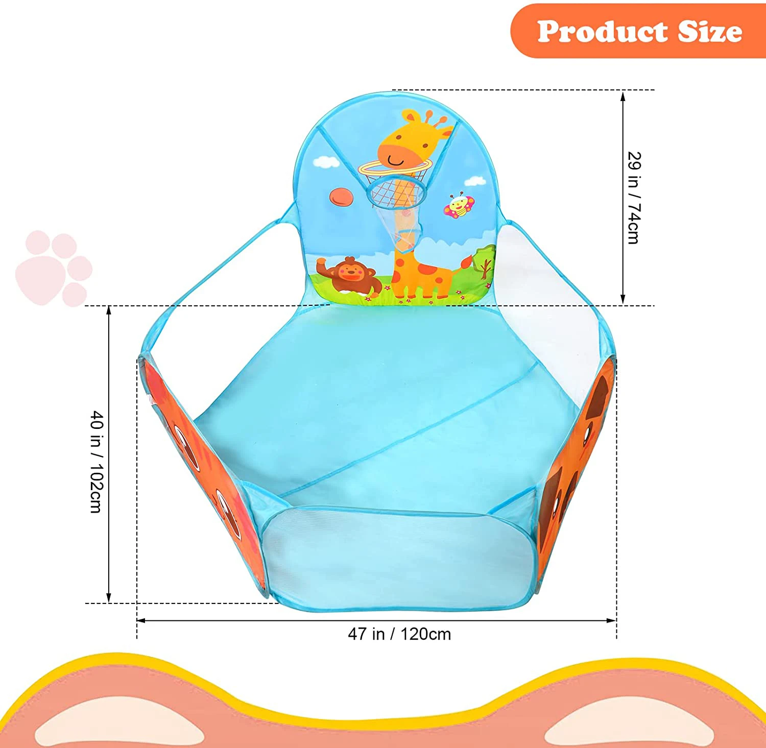 1.2M Cartoon Ball Pit Pool Portable Foldable Children Indoor Ocean Ball Pit Playpen Tent Outdoor Sports Educational Toy For Kids 6