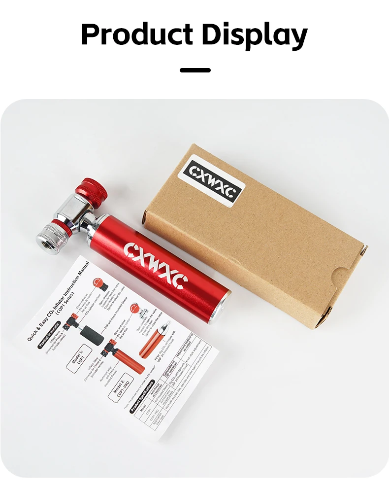 CXWXC Mini Fahrrad CO2-Inflator MTB Rennrad Reifenluftpumpe Tragbares AV/FV Universal Schnellpumpwerkzeug Aluminiumlegierung CO2-Pumpe – Detail 13