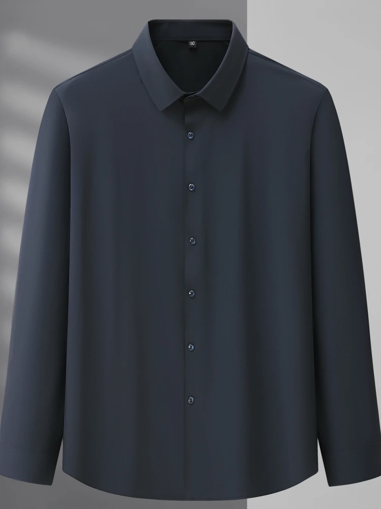 

Plus Size 10xl 8xl 7xl Long Sleeve Shirts Men No-Iron Anti-Wrinkle High Elastic Business Casual Slim Fit Blouses Luxury Quality