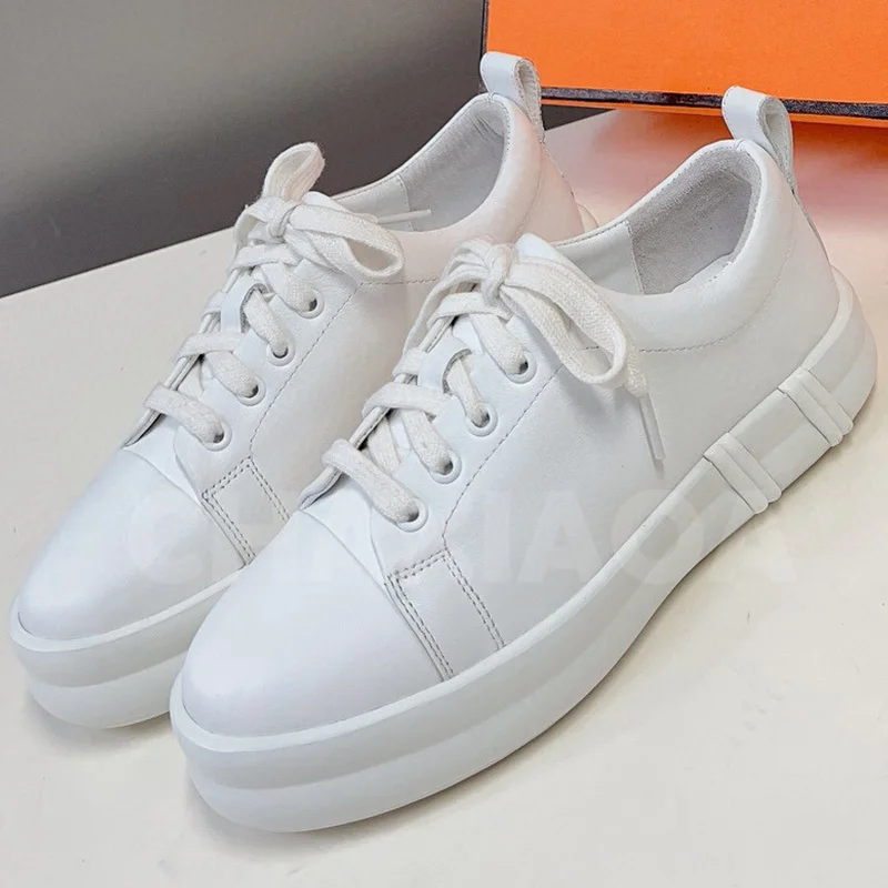

Women Flat Shoes Spring Autumn New Genuine Leather Upper Cross Tied Design Round Toe Solid Casual Shoe Concise Versatile Loafers