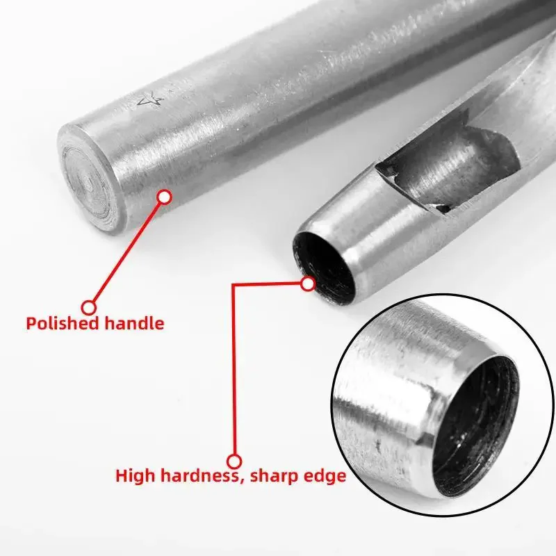 Leather Hole Puncher 6pcs Steel Hollow Round Hole Sharp Durable Cutters For Watch Bands Belts Paper