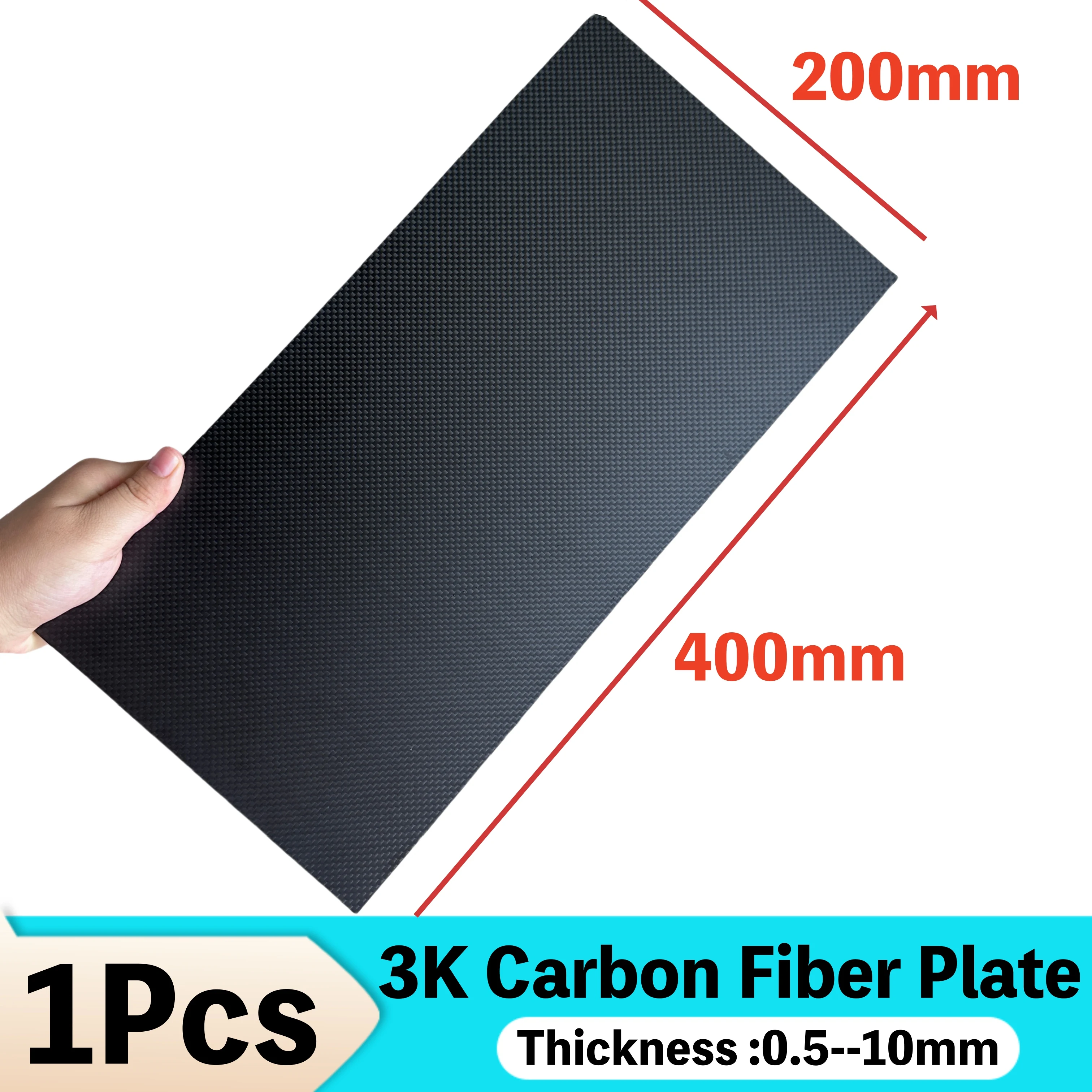 1pcs 200mm X 400mm Real Carbon Fiber Plate Panel Sheets 0.5mm 1mm 1.5mm ...