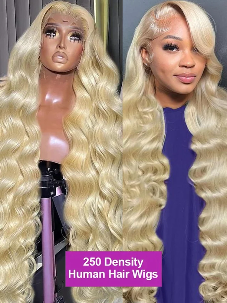 250 300 Density 613 Colored Wigs Body Wave 13x6 HD Lace Frontal Human Hair Wig 13x4 Honey Blonde Lace Front Wigs For Black Women 1