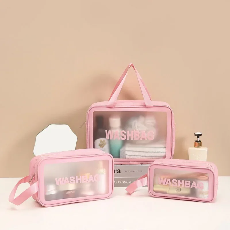 Black//White/pink Transparent Portable Women Travel Wash Bag Waterproof Makeup Storage Pouch Large Capacity Cosmetic Organizer 6