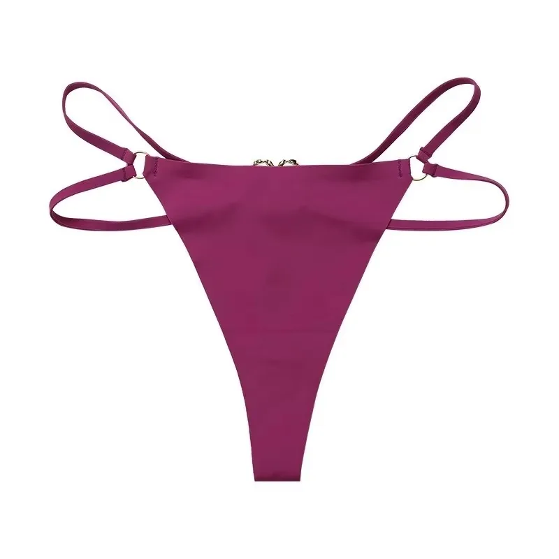 Iron Ring Sexy Women G String Briefs Ice Silk Panties Girls Underwear Thong Underpants Seamless Lingerie Plus Size S-XL