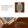 Hannah Martin Classic Women's Watch Fashion Square Stainless Steel Mesh Belt with Japanese Quartz Movement Gift Watch for Women 6