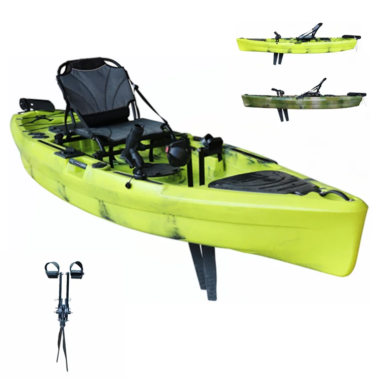 11.6 Foot Mirag Compass Pedal Kayak Paddle Predator, Ocean Fins Pedal Kick Up Kayak Fishing Single Seat Canoe/kayak with Motor inflatable sup board pvc foot pedal fishing kayak with system