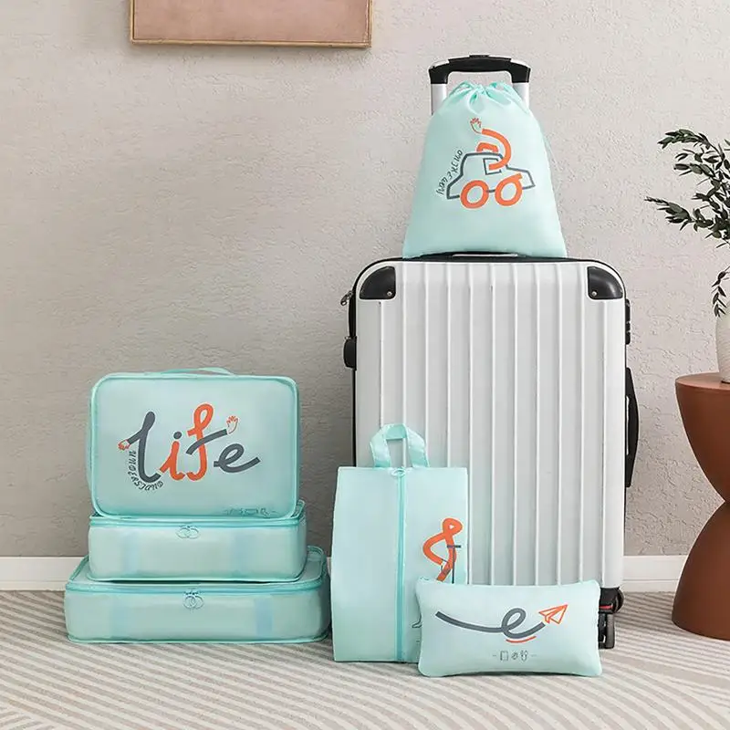 

Packing Cubes Set Travel Storage Bags Home Foldable Toiletries Organizer Clothes Shoe Luggage Packing Cube Suitcase Tidy Pouch