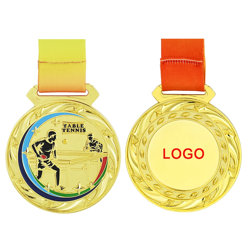 Table Tennis Medal School Sports Competition Medal Gold Silver Bronze Ping Pong Ball Medals Children's Gold Medals 7cm 100g