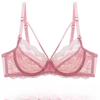 Soutien-gorge en dentelle Ultra-fin pour femmes, bouche plate latérale, à armatures, bonnets souples non rembourrés, grande taille, sous-vêtements quotidiens confortables 3