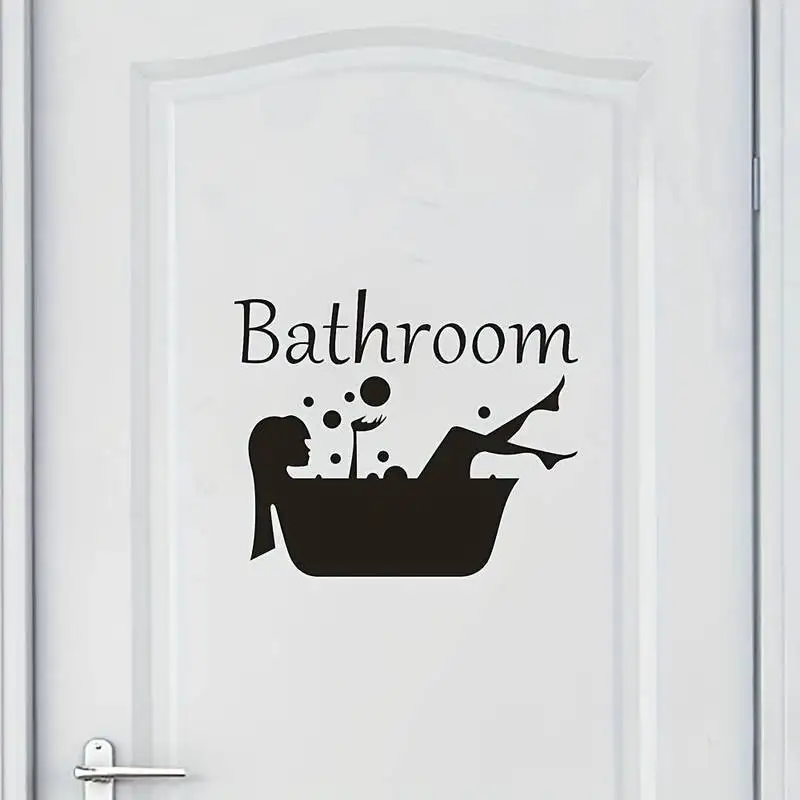 Door Wallpaper Stickers Bathroom Decal Removable Art Vinyl Mural Home Room Decor Wall Stickers DIY
