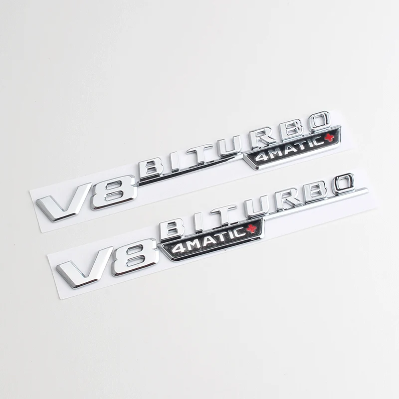 Gloss Black GLE63s AMG V8 Biturbo 4MATIC+ Trunk Fender Badge Emblem Set For Mercedes Benz