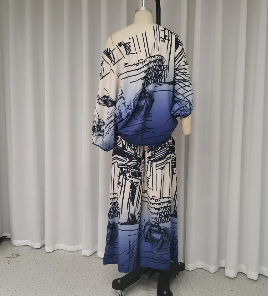 Hot Selling 2024 Women's Pants Set Early Spring Autumn Fashion Printed Loose Fitting Fashion Two-Piece Set Temperament Commuting