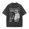 Wash Vintage Rapper Frank Fashion Print T-shirt Gold Pattern T-shirt Men Women Trend Hip Hop T-shirt Men Fashion Casual T-shirt 5