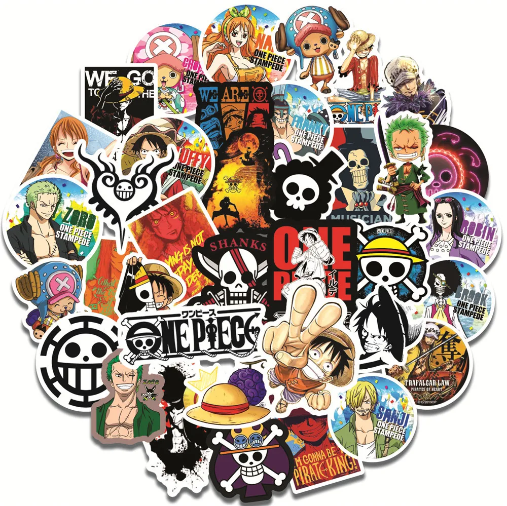50Pcs Anime Giapponese One Piece Rufy Graffiti Sticker Water Cup Body Valigia Casco Decorazione Sticker
