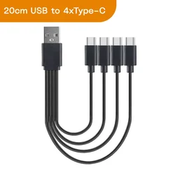 Versatile Multi - Port USB Charging Hub Adapter (20cm 1 to 4 Black)