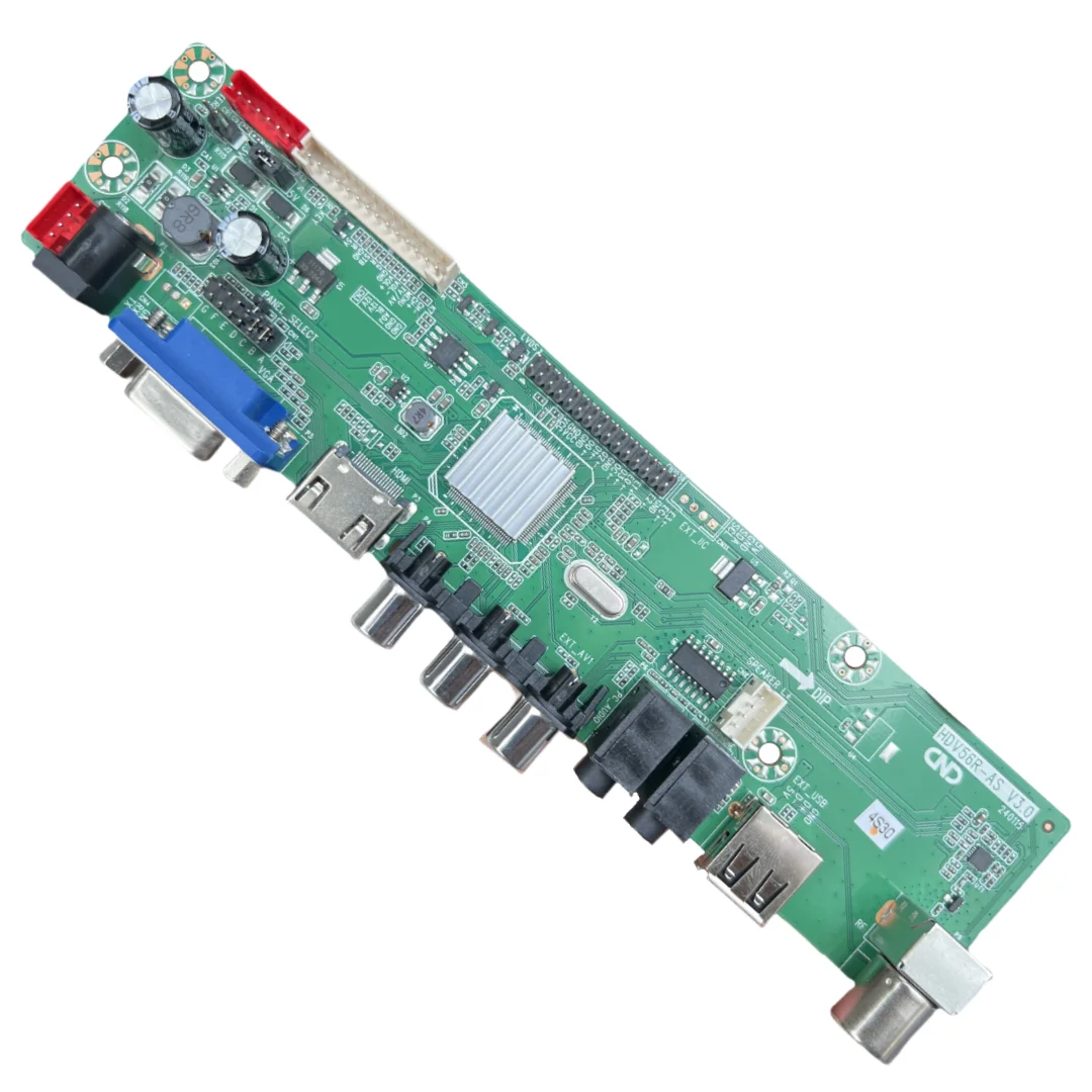 범용 LCD TV 메인보드 V56/V59 (LCD 드라이버 보드 내장), DVB-T2 표준 TV 보드 지원 (리모컨 & 버튼 키트 포함)