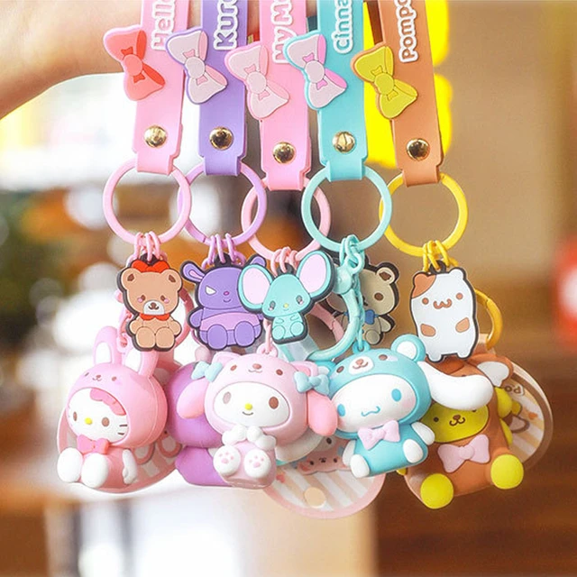 Kawaii Keychain Melody Hello Kitty Melody Kuromi Cinnamoroll Cartoon Couple Bag Keychain Pendant Cute Toys Key Buckle Small Gift 1