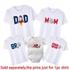 New 1st Birthday Space Shirt Funny Rocket Print Family Matching Outfits Dad Mom Bro Sis Tshirts Baby Romper Birthday Party Gifts 4