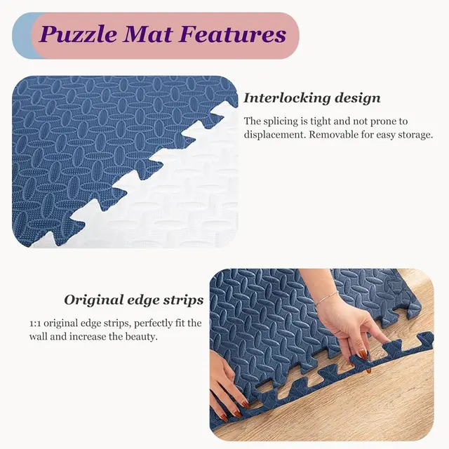 Puzzle Exercise Sports Gym Mat Protection EVA Leaf Grain Floor Mats Yoga Fitness Non-Slip Splicing Rugs Workout Foam Floor Mat 3