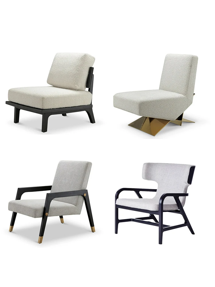

Modern minimalist luxury solid wood single person sofa chair