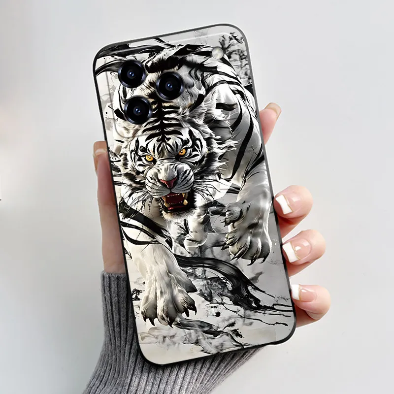 Cute Love Rabbit Cartoon Black Soft Silicone Protective Phone Case