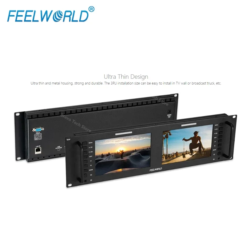 Фото Монитор FEELWORLD D71 PLUS Dual 7 дюймов с креплением на стойку, 1920x1200 Full HD 3RU широковещательный SDI HDMI AV GPIO Waveform LUTIPS №3